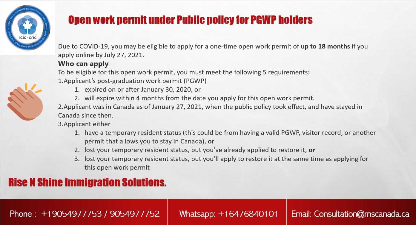 Apply for an open work permit under a public policy